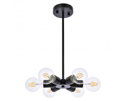 Elegant Reyes 6 Lights Pendant - Black (LD2338BK)