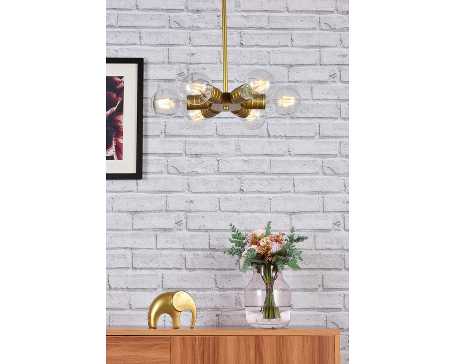 Elegant Reyes 6 Lights Pendant - Brass (LD2338BR)