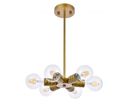 Elegant Reyes 6 Lights Pendant - Brass (LD2338BR)