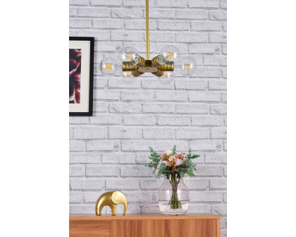 Elegant Reyes 6 Lights Pendant - Brass (LD2338BR)