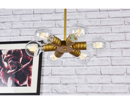 Elegant Reyes 6 Lights Pendant - Brass (LD2338BR)