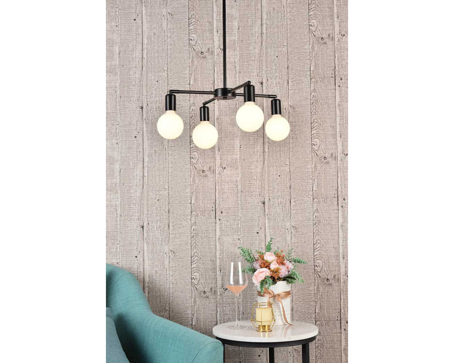 Elegant Cairo 4 Lights Pendant - Black (LD2339BK)