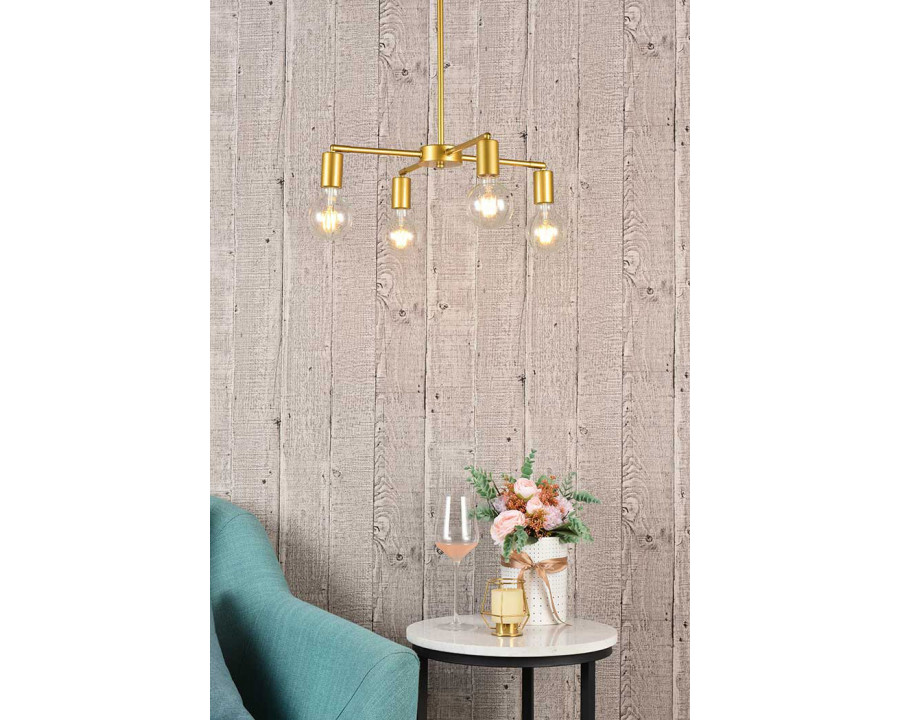 Elegant Cairo 4 Lights Pendant - Brass (LD2339BR)