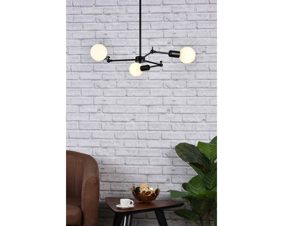 Elegant Furlong 3 Lights Pendant - Black (LD2340BK)