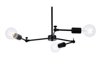 Elegant Furlong 3 Lights Pendant - Black (LD2340BK)