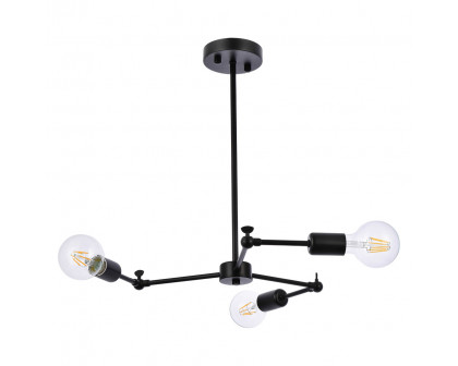 Elegant Furlong 3 Lights Pendant - Black (LD2340BK)