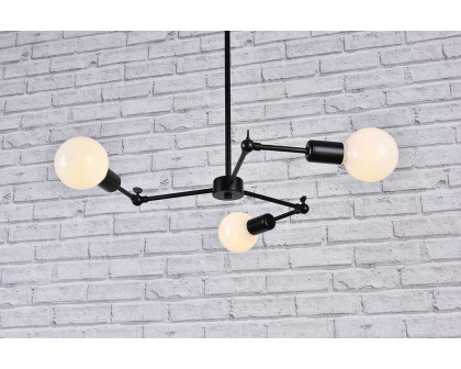 Elegant Furlong 3 Lights Pendant - Black (LD2340BK)