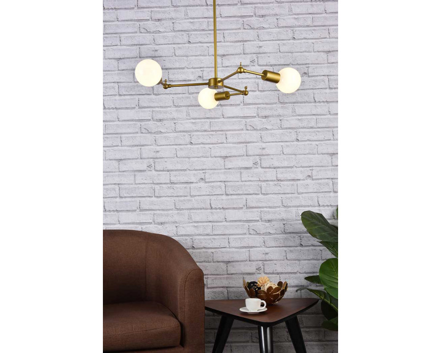 Elegant Furlong 3 Lights Pendant - Brass (LD2340BR)