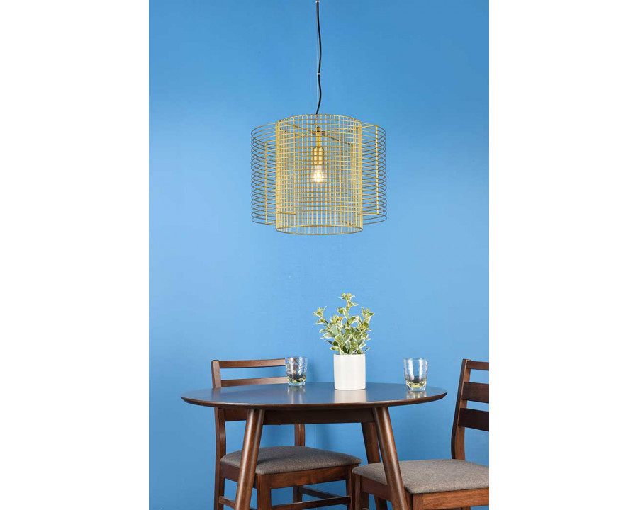 Elegant Deleon 1 Light Pendant - Brass (LD2344BR)