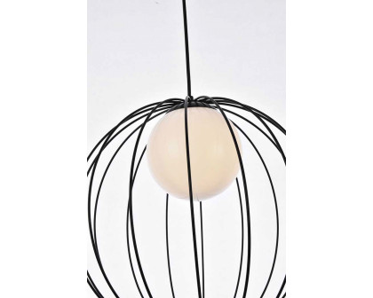 Elegant Wetzel 1 Light Pendant - Black (LD2345BK)