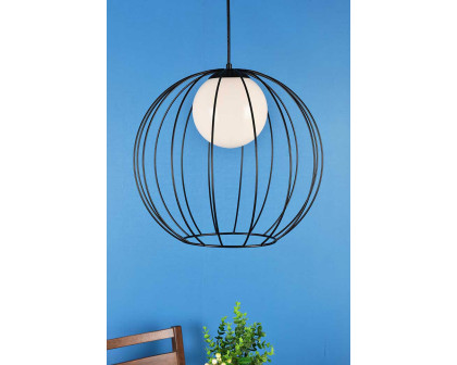 Elegant Wetzel 1 Light Pendant - Black (LD2345BK)