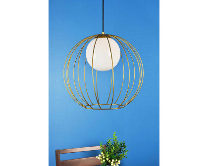 Elegant Wetzel 1 Light Pendant - Brass (LD2345BR)