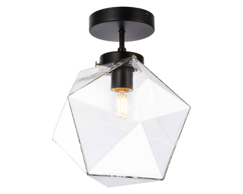 Elegant Lawrence 1 Light Flush Mount - Black (LD2346BK)