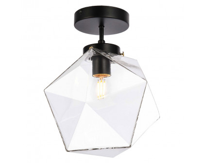 Elegant Lawrence 1 Light Flush Mount - Black (LD2346BK)