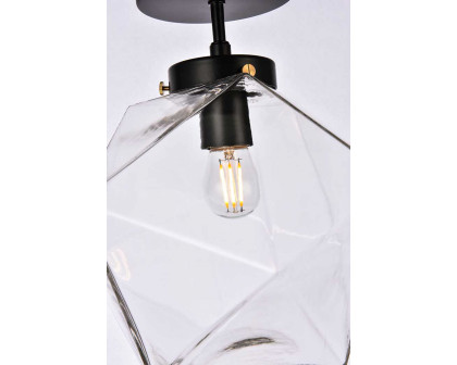 Elegant Lawrence 1 Light Flush Mount - Black (LD2346BK)