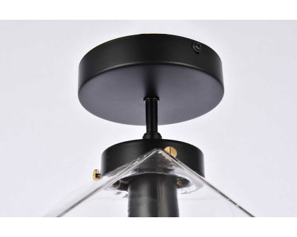 Elegant Lawrence 1 Light Flush Mount - Black (LD2346BK)