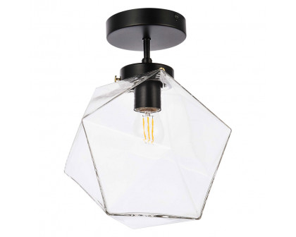 Elegant Lawrence 1 Light Flush Mount - Black (LD2346BK)