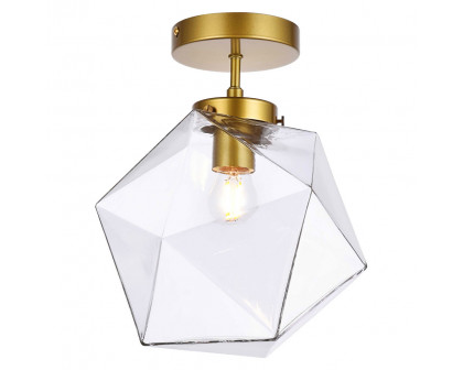 Elegant Lawrence 1 Light Flush Mount - Brass (LD2346BR)