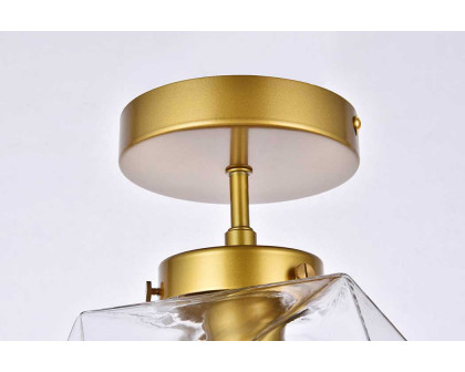 Elegant Lawrence 1 Light Flush Mount - Brass (LD2346BR)