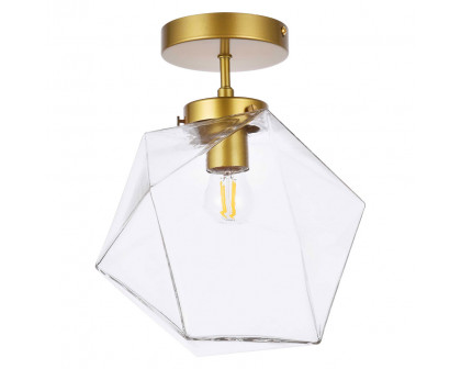 Elegant Lawrence 1 Light Flush Mount - Brass (LD2346BR)