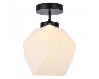 Elegant Lawrence 1 Light Flush Mount - Black (LD2347BK)