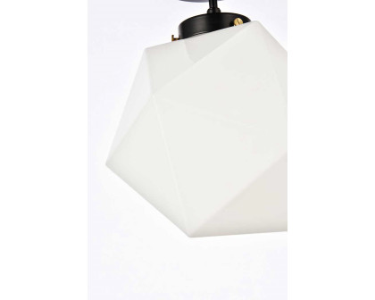 Elegant Lawrence 1 Light Flush Mount - Black (LD2347BK)