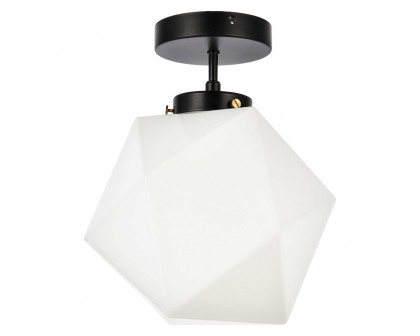 Elegant Lawrence 1 Light Flush Mount - Black (LD2347BK)