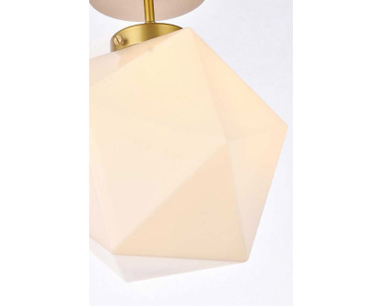 Elegant Lawrence 1 Light Flush Mount - Brass (LD2347BR)