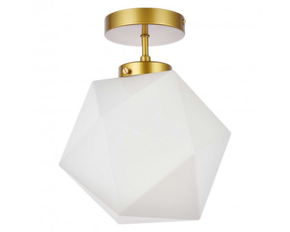 Elegant Lawrence 1 Light Flush Mount - Brass (LD2347BR)