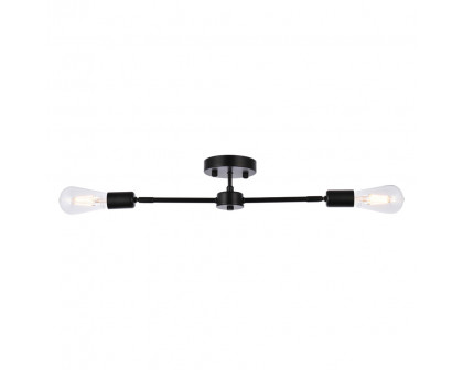 Elegant Zane 2 Lights Flush Mount - Black (LD2348BK)