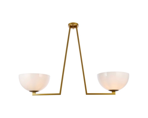 Elegant Jeanne 2 Lights Flush Mount - Brass (LD2350BR)