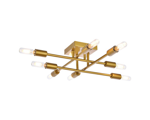 Elegant Script 8 Lights Flush Mount - Brass (LD2351BR)