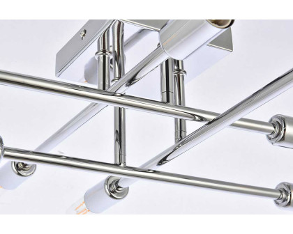 Elegant Script 8 Lights Flush Mount - Chrome (LD2351C)