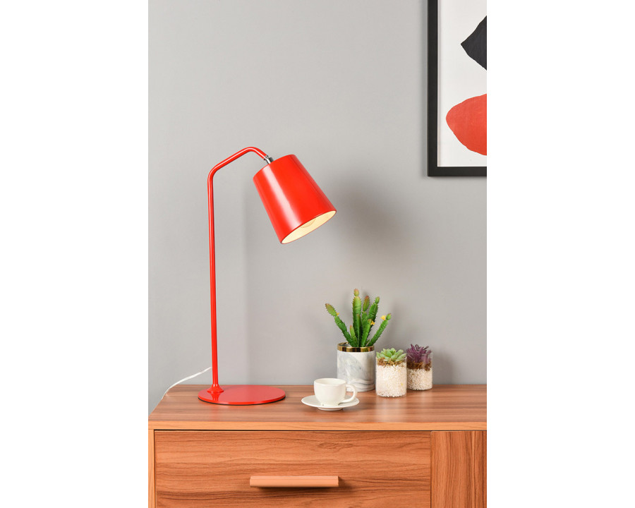 Elegant Leroy 1 Light Table Lamp - Red (LD2366RED)