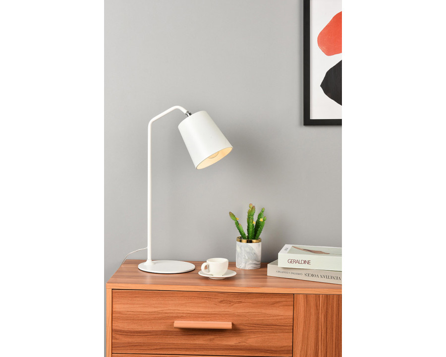 Elegant Leroy 1 Light Table Lamp - White (LD2366WH)