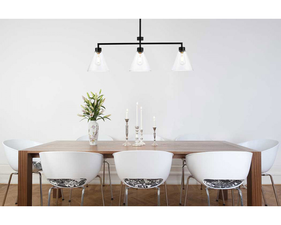 Elegant Mera 3 Lights Pendant - Black (LD2502BK)