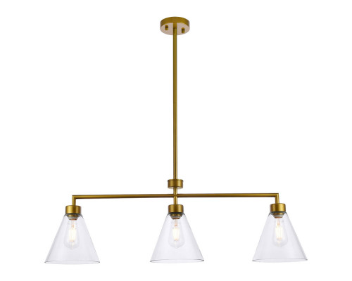 Elegant Mera 3 Lights Pendant - Burnished Nickel (LD2502BR)