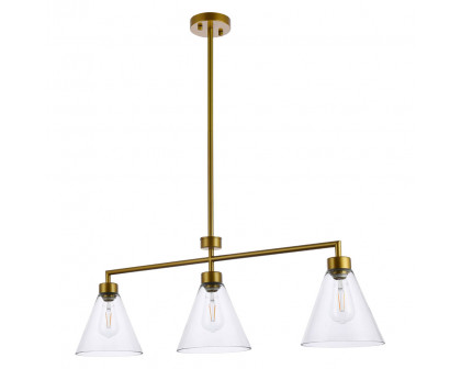 Elegant Mera 3 Lights Pendant - Burnished Nickel (LD2502BR)