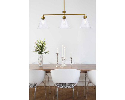 Elegant Mera 3 Lights Pendant - Burnished Nickel (LD2502BR)