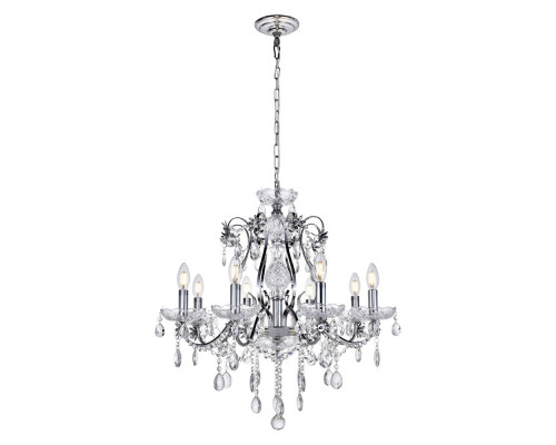 Elegant Voltaire 8-Light Chandelier - Chrome, L 26" (LD4005D26C)