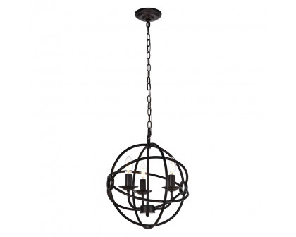 Elegant Octavia 3-Light Pendant - Dark Brown, L 14" (LD4006D14DB)