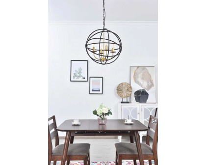 Elegant Octavia 3-Light Pendant - Brass/Dark Brown, L 18" (LD4006D18BRD)