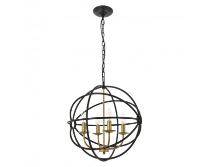 Elegant Octavia 3-Light Pendant - Brass/Dark Brown, L 18" (LD4006D18BRD)