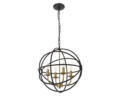 Elegant Octavia 3-Light Pendant - Brass/Dark Brown, L 18" (LD4006D18BRD)