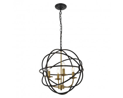 Elegant Octavia 3-Light Pendant - Brass/Dark Brown, L 18" (LD4006D18BRD)