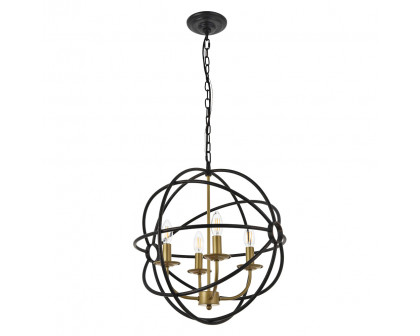 Elegant Octavia 3-Light Pendant - Brass/Dark Brown, L 18" (LD4006D18BRD)