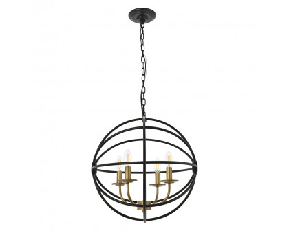 Elegant Octavia 3-Light Pendant - Brass/Dark Brown, L 18" (LD4006D18BRD)