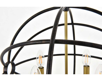 Elegant Octavia 3-Light Pendant - Brass/Dark Brown, L 18" (LD4006D18BRD)