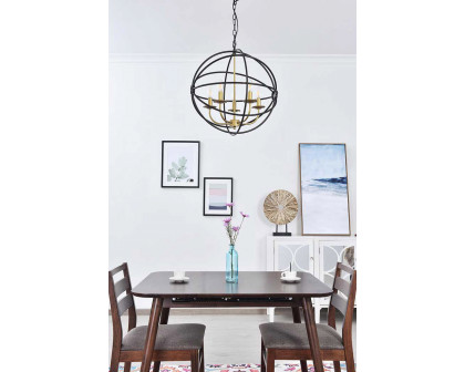 Elegant Octavia 3-Light Pendant - Brass/Dark Brown, L 20" (LD4006D20BRD)