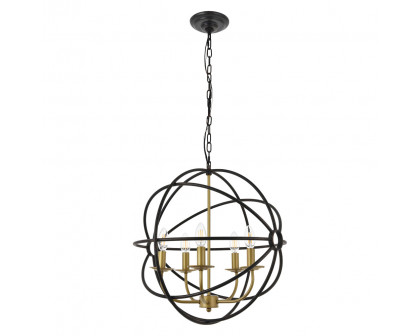 Elegant Octavia 3-Light Pendant - Brass/Dark Brown, L 20" (LD4006D20BRD)